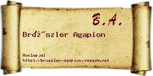 Brüszler Agapion névjegykártya